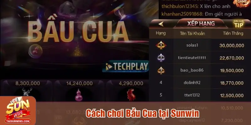 Cách chơi Bầu Cua tại Sunwin