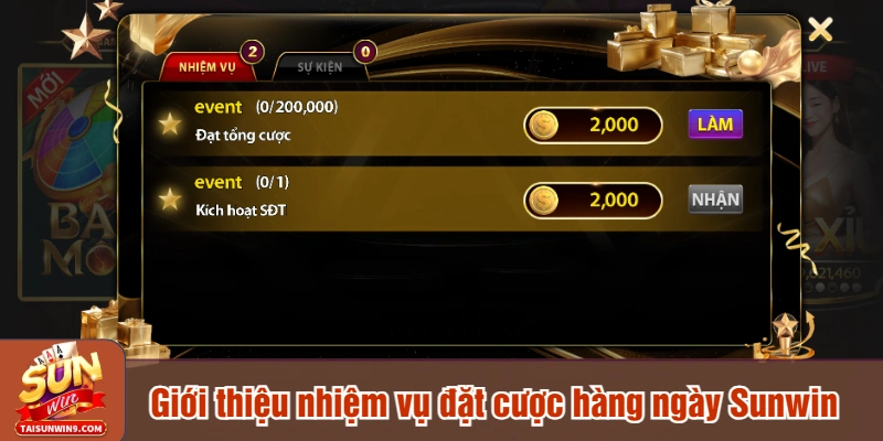 Giới thiệu nhiệm vụ đặt cược hàng ngày Sunwin