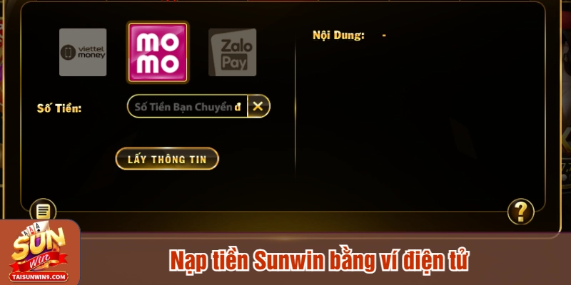 Nạp tiền Sunwin bằng ví điện tử